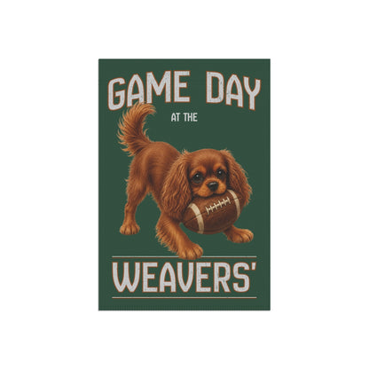 Personalized Ruby Cavalier Garden Flag, Game Day Football Yard Decor Gift