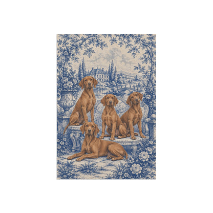 Vizsla Garden Flag, Blue Toile Dog Yard Decor, Vizsla Mom Gift, Garden Banner