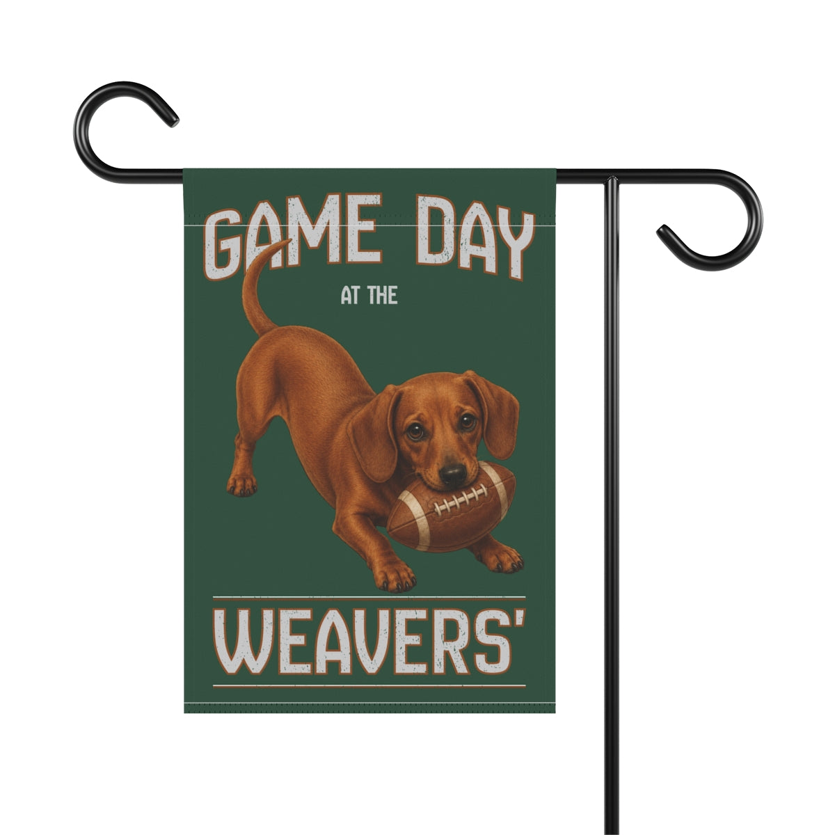 Personalized Red Dachshund Garden Flag, Game Day Football Yard Decor Gift