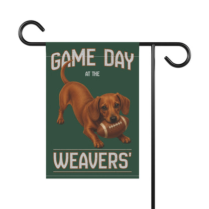 Personalized Red Dachshund Garden Flag, Game Day Football Yard Decor Gift