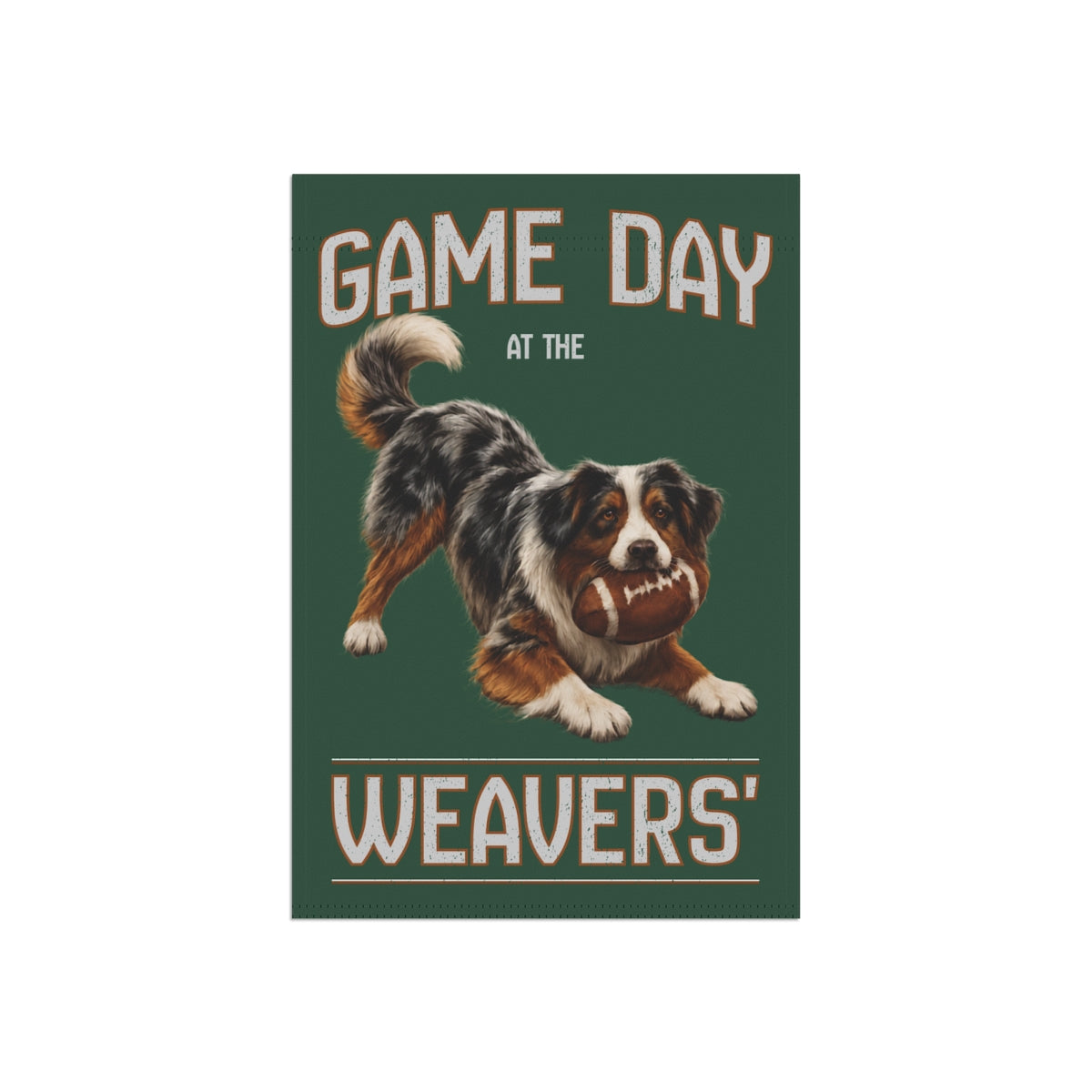 Personalized Australian Shepherd Game Day Football Garden Flag