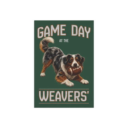 Personalized Australian Shepherd Game Day Football Garden Flag