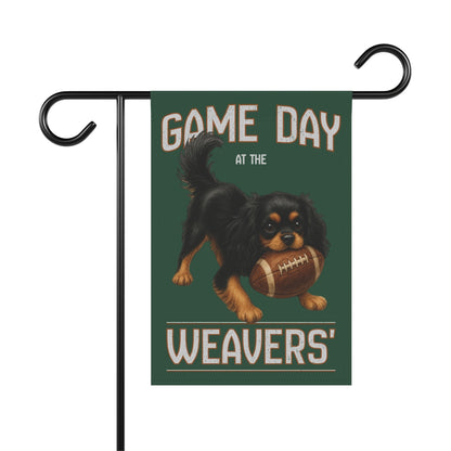Personalized Black & Tan Cavalier Garden Flag, Game Day Football Yard Decor Gift