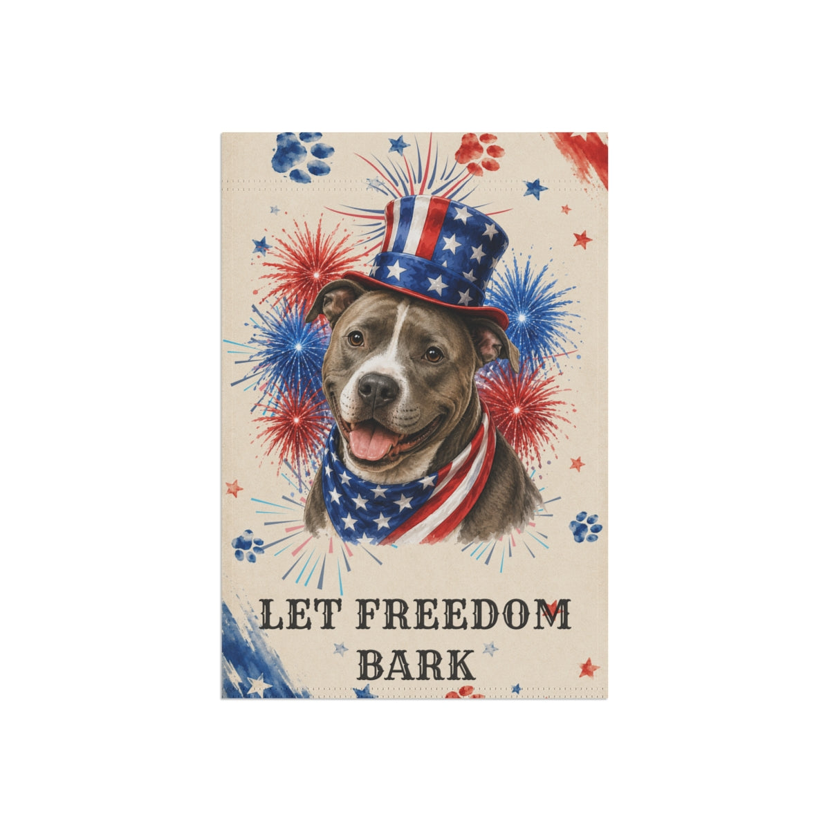 Patriotic Pitbull Garden Flag, Let Freedom Bark