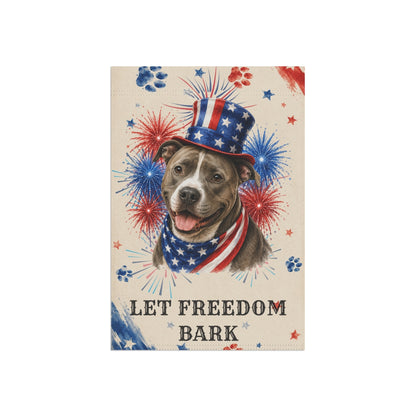 Patriotic Pitbull Garden Flag, Let Freedom Bark