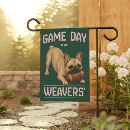 Personalized French Bulldog Garden Flag, Game Day Football Yard Decor Gift