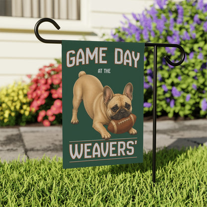 Personalized French Bulldog Garden Flag, Game Day Football Yard Decor Gift