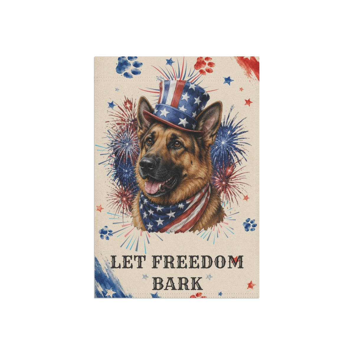 Patriotic German Shepherd Garden Flag, Let Freedom Bark