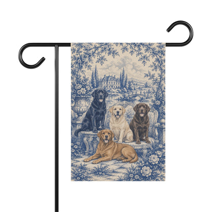 Labrador Retriever Garden Flag, Blue Toile Lab Yard Decor, Lab Mom Gift, Garden Banner