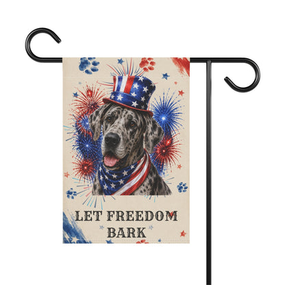 Patriotic Great Dane Garden Flag, Let Freedom Bark