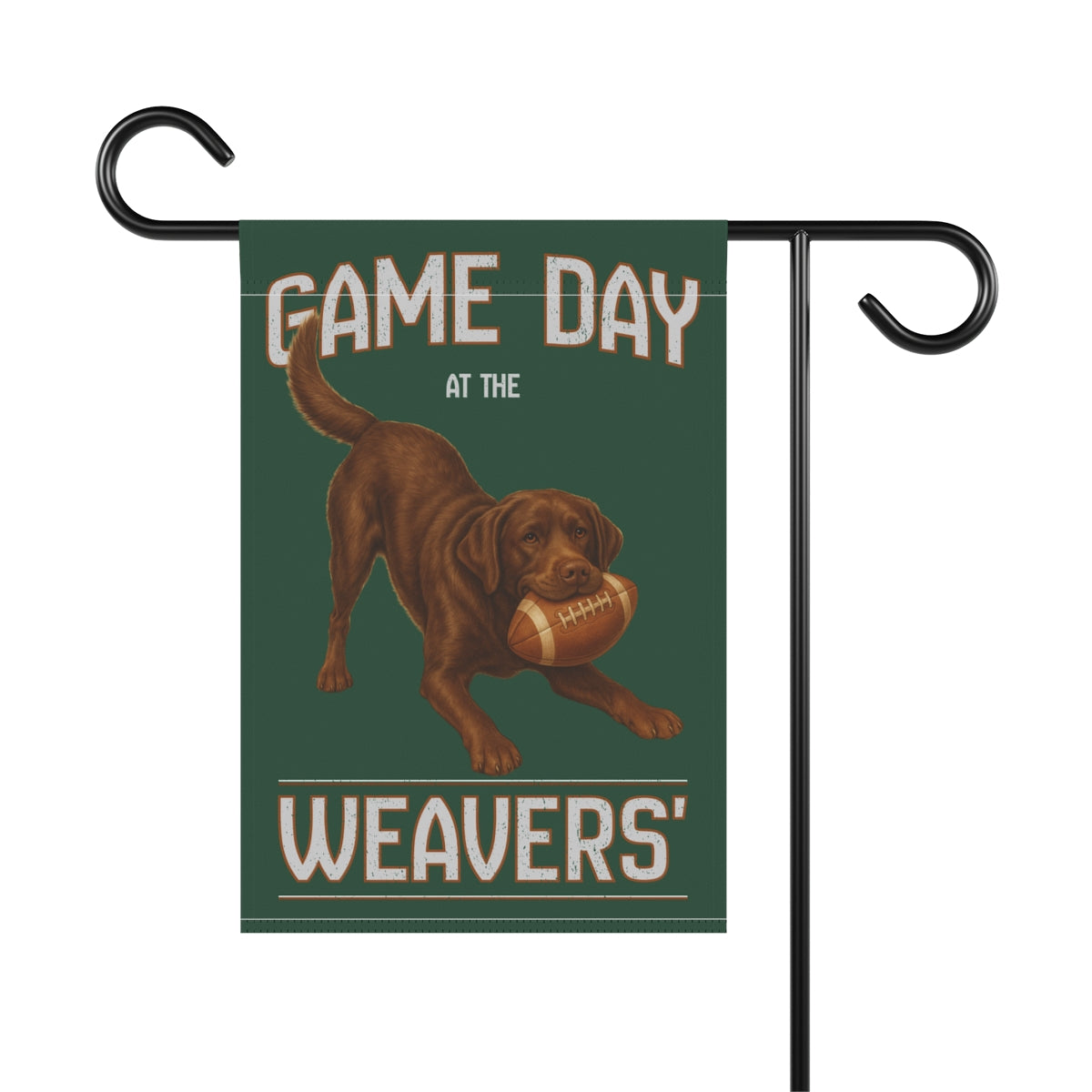 Personalized Chocolate Lab Garden Flag, Game Day Football Yard Decor Gift