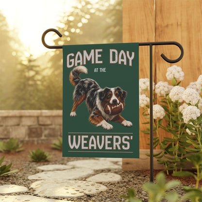 Personalized Australian Shepherd Game Day Football Garden Flag