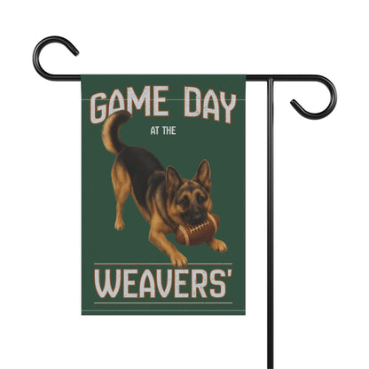 Personalized German Shepherd Garden Flag, Game Day Football Yard Decor Gift