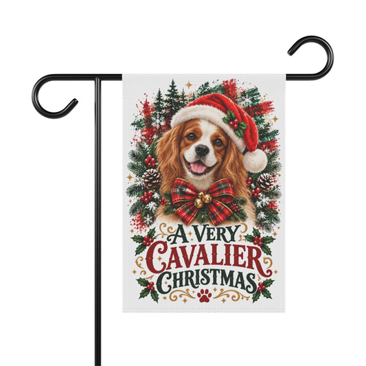 Blenheim Cavalier Christmas Garden Flag | A Very Cavalier Christmas