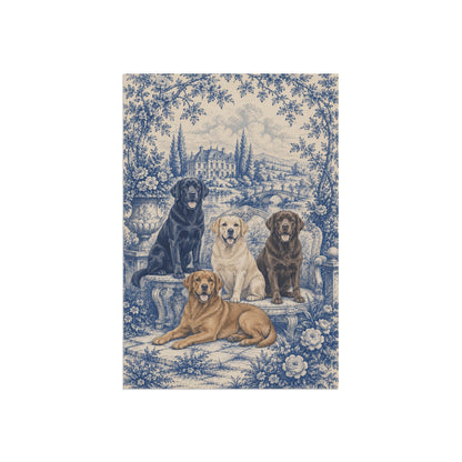 Labrador Retriever Garden Flag, Blue Toile Lab Yard Decor, Lab Mom Gift, Garden Banner