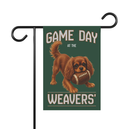 Personalized Ruby Cavalier Garden Flag, Game Day Football Yard Decor Gift