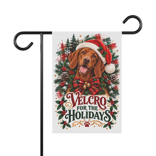 Vizsla Christmas Garden Flag, Velcro for the Holidays