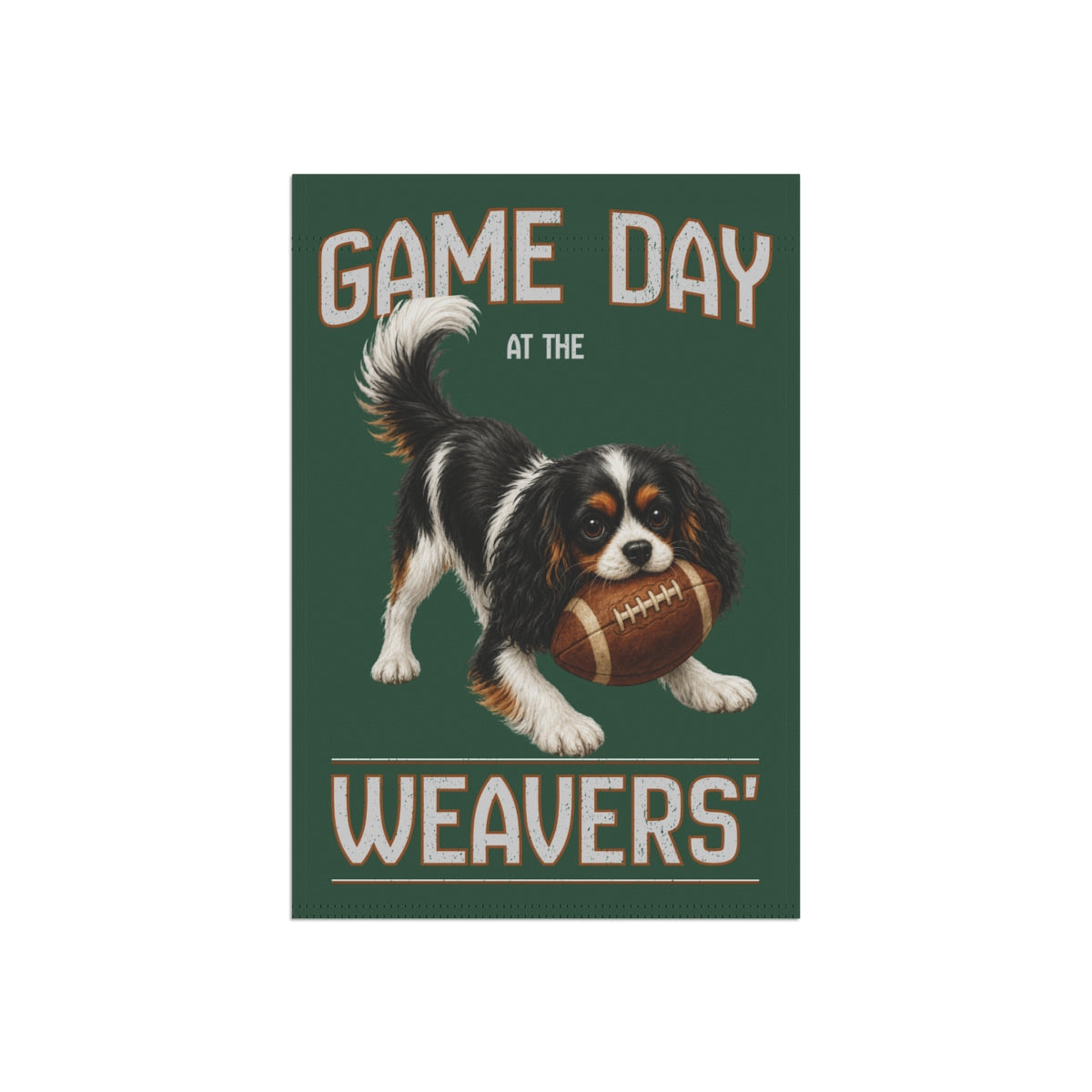 Personalized Tricolor Cavalier Garden Flag, Game Day Football Yard Decor Gift