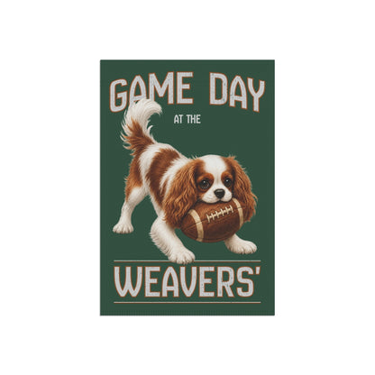 Personalized Blenheim Cavalier Garden Flag, Game Day Football Yard Decor Gift