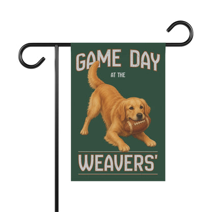 Personalized Golden Retriever Garden Flag, Game Day Football Yard Decor Gift