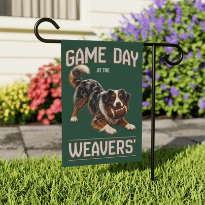 Personalized Australian Shepherd Game Day Football Garden Flag