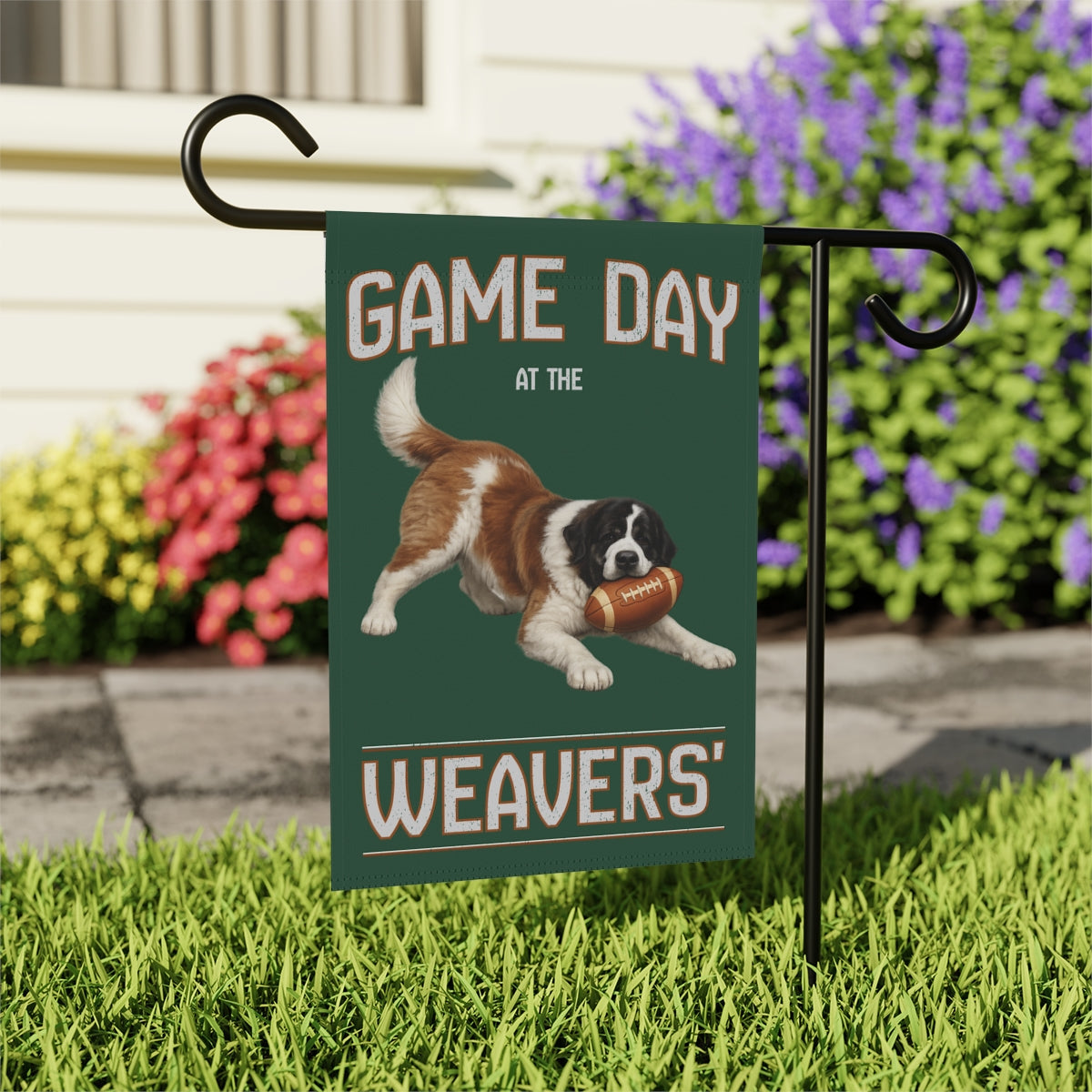 Custom Football Dog Garden Flag