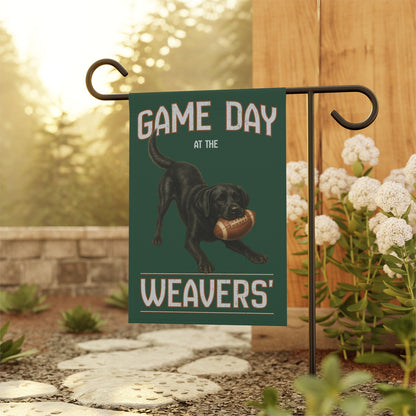 Personalized Black Lab Garden Flag, Game Day Football Yard Decor Gift