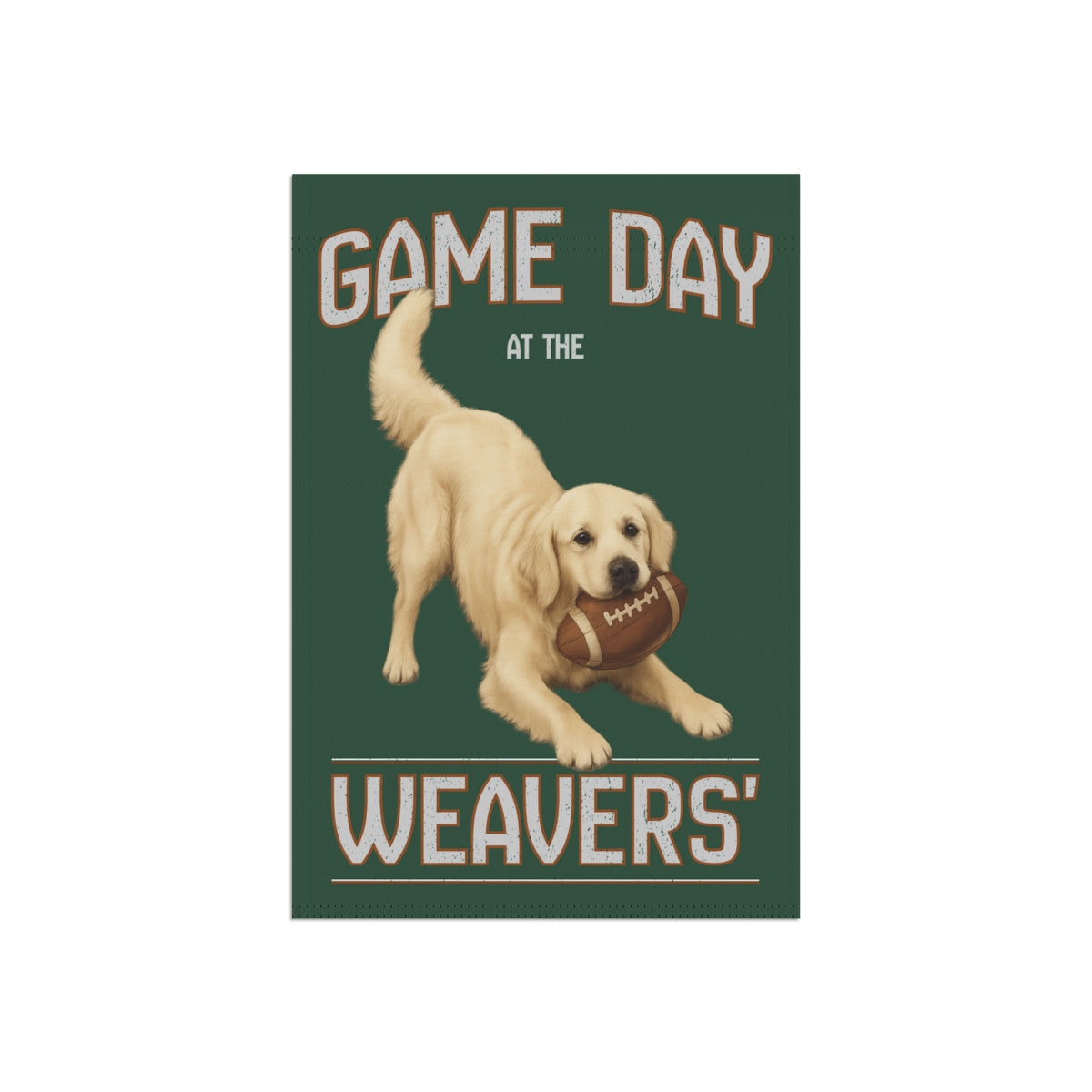 Personalized English Cream Golden Retriever Garden Flag, Game Day Football Yard Decor Gift