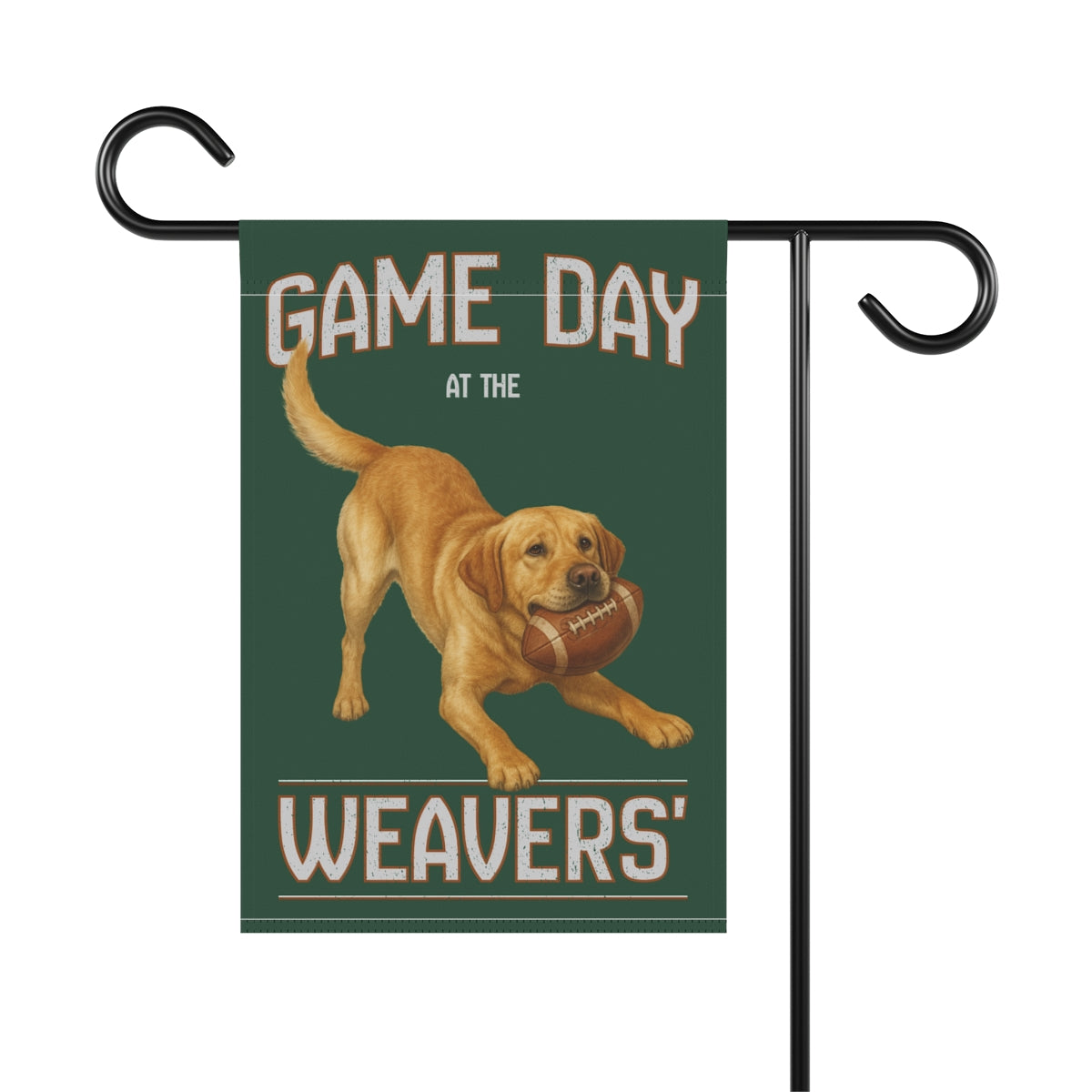 Personalized Yellow Lab Garden Flag, Game Day Football Yard Decor Gift
