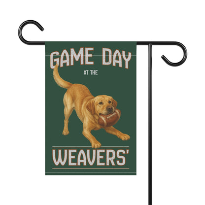 Personalized Yellow Lab Garden Flag, Game Day Football Yard Decor Gift