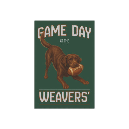 Personalized Chocolate Lab Garden Flag, Game Day Football Yard Decor Gift