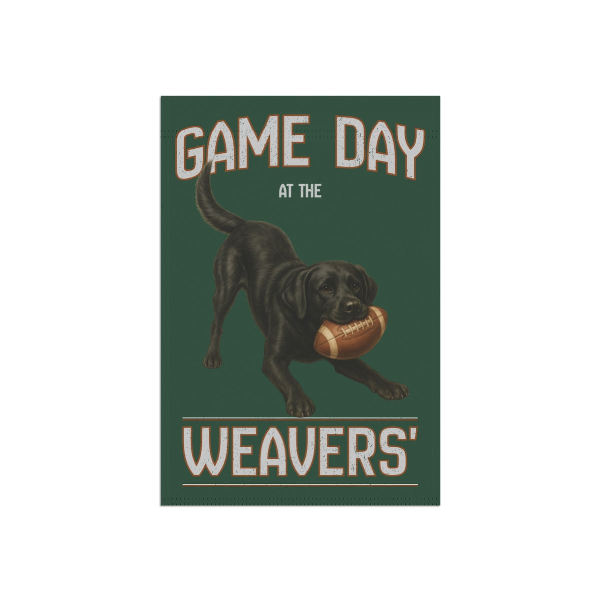 Personalized Black Lab Garden Flag, Game Day Football Yard Decor Gift