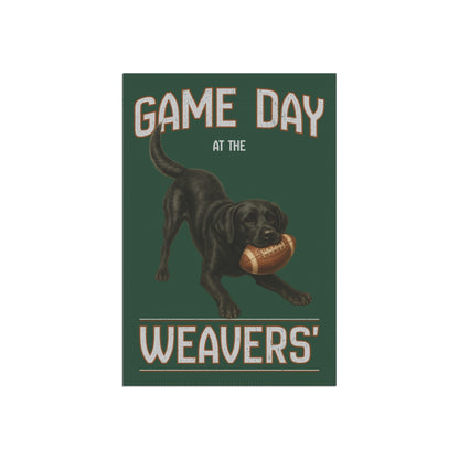 Personalized Black Lab Garden Flag, Game Day Football Yard Decor Gift