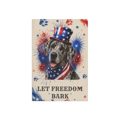 Patriotic Great Dane Garden Flag, Let Freedom Bark