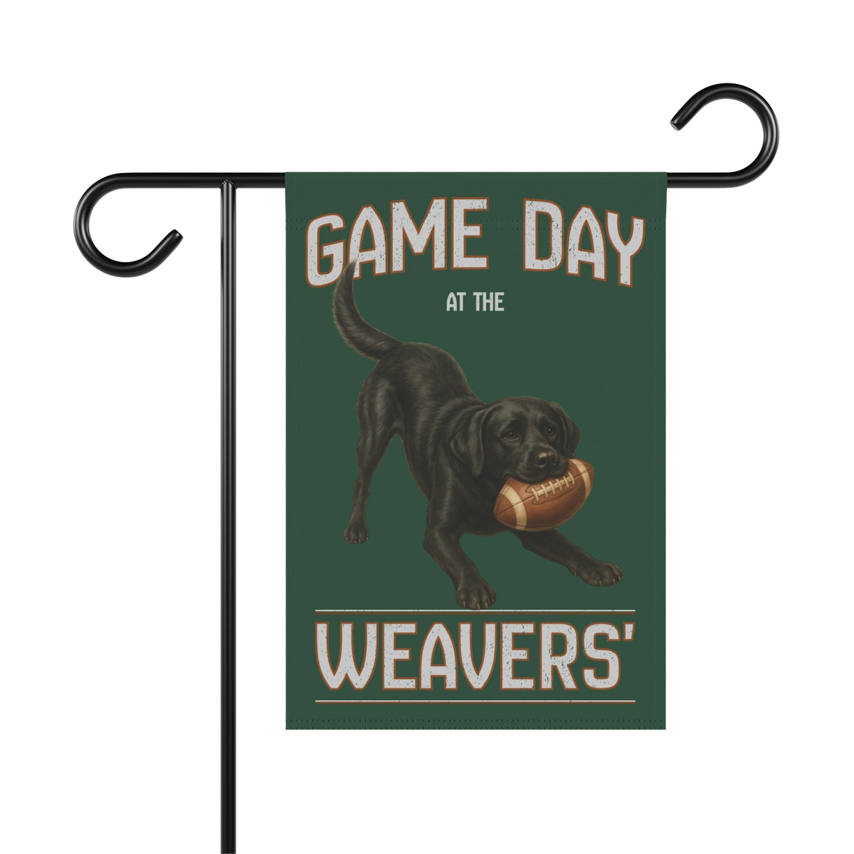 Personalized Black Lab Garden Flag, Game Day Football Yard Decor Gift