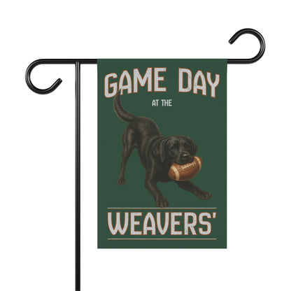 Personalized Black Lab Garden Flag, Game Day Football Yard Decor Gift