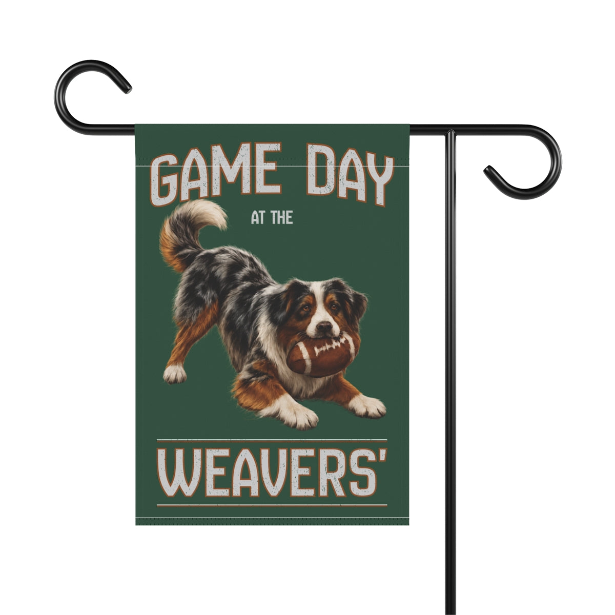 Personalized Australian Shepherd Game Day Football Garden Flag