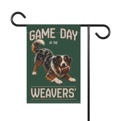 Personalized Australian Shepherd Game Day Football Garden Flag