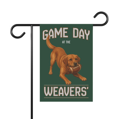 Personalized Fox Red Lab Garden Flag, Game Day Football Yard Decor Gift