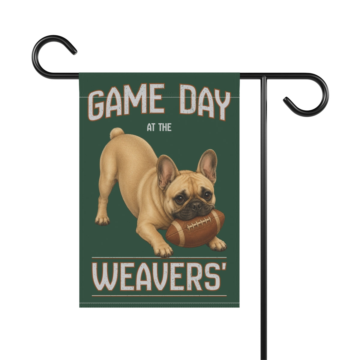 Personalized French Bulldog Garden Flag, Game Day Football Yard Decor Gift
