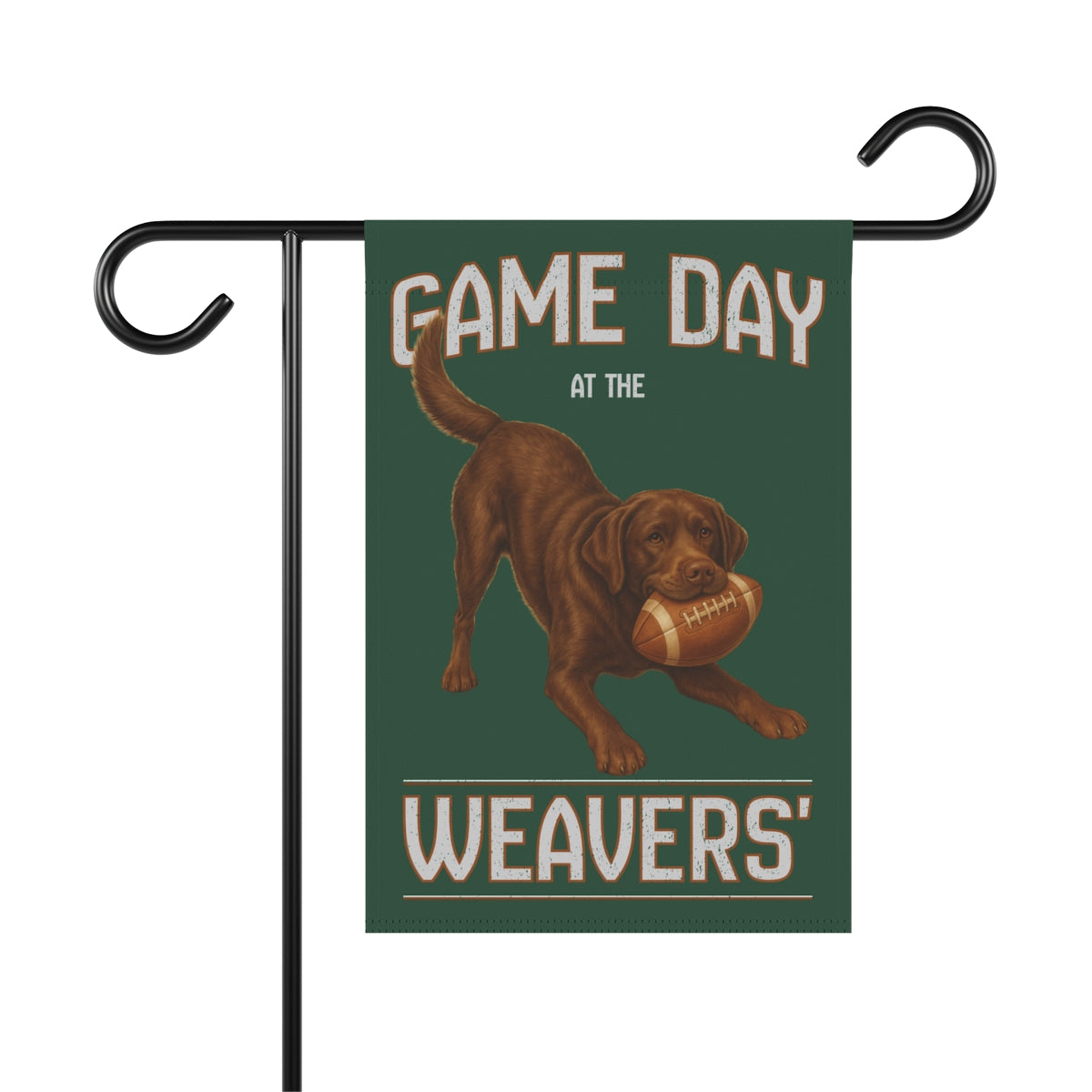 Personalized Chocolate Lab Garden Flag, Game Day Football Yard Decor Gift