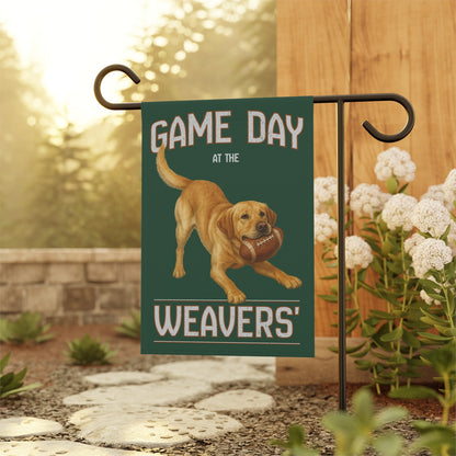 Personalized Yellow Lab Garden Flag, Game Day Football Yard Decor Gift