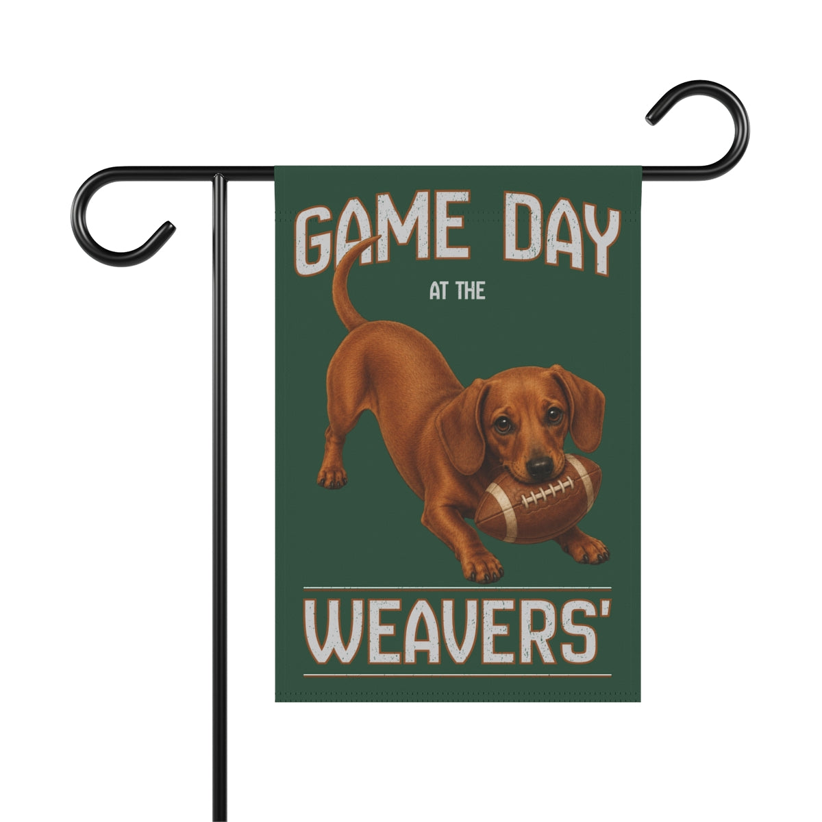 Personalized Red Dachshund Garden Flag, Game Day Football Yard Decor Gift
