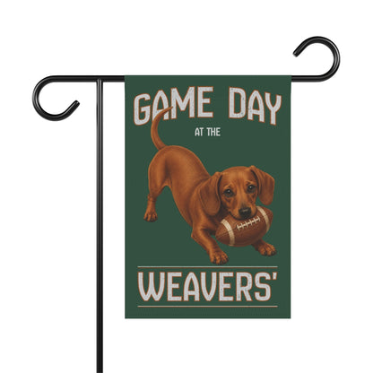 Personalized Red Dachshund Garden Flag, Game Day Football Yard Decor Gift