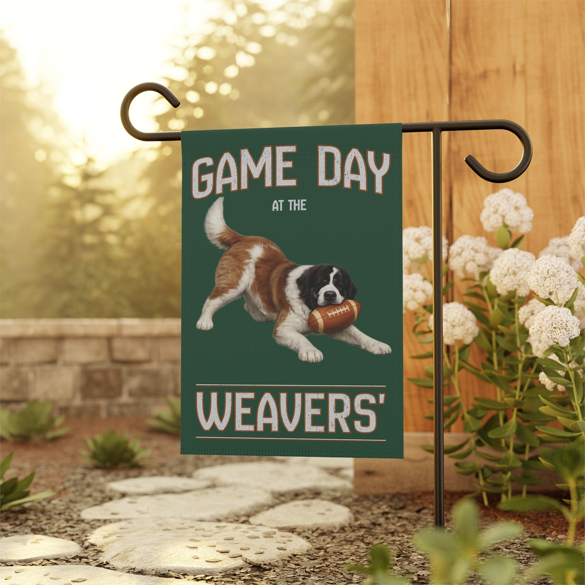 Custom Football Dog Garden Flag