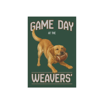 Personalized Yellow Lab Garden Flag, Game Day Football Yard Decor Gift