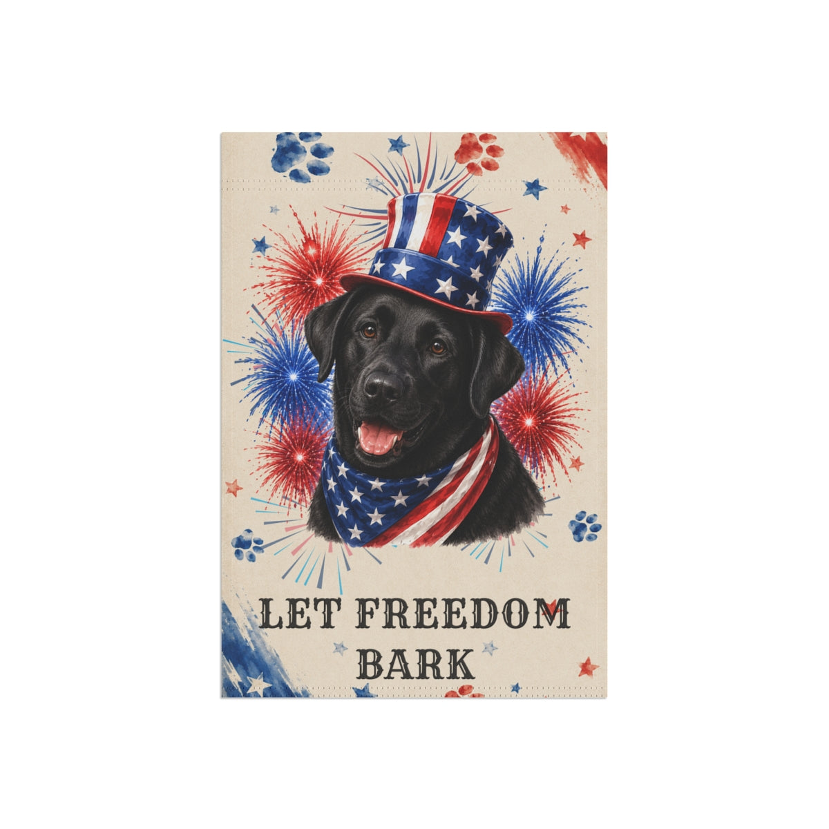 Patriotic Black Lab Garden Flag, Let Freedom Bark