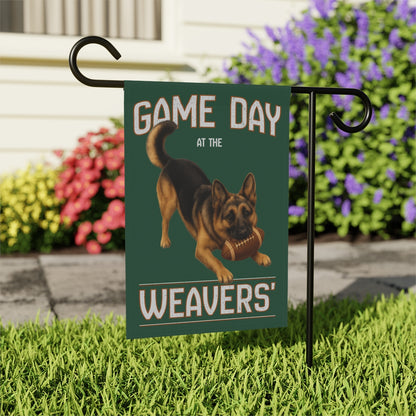 Personalized German Shepherd Garden Flag, Game Day Football Yard Decor Gift