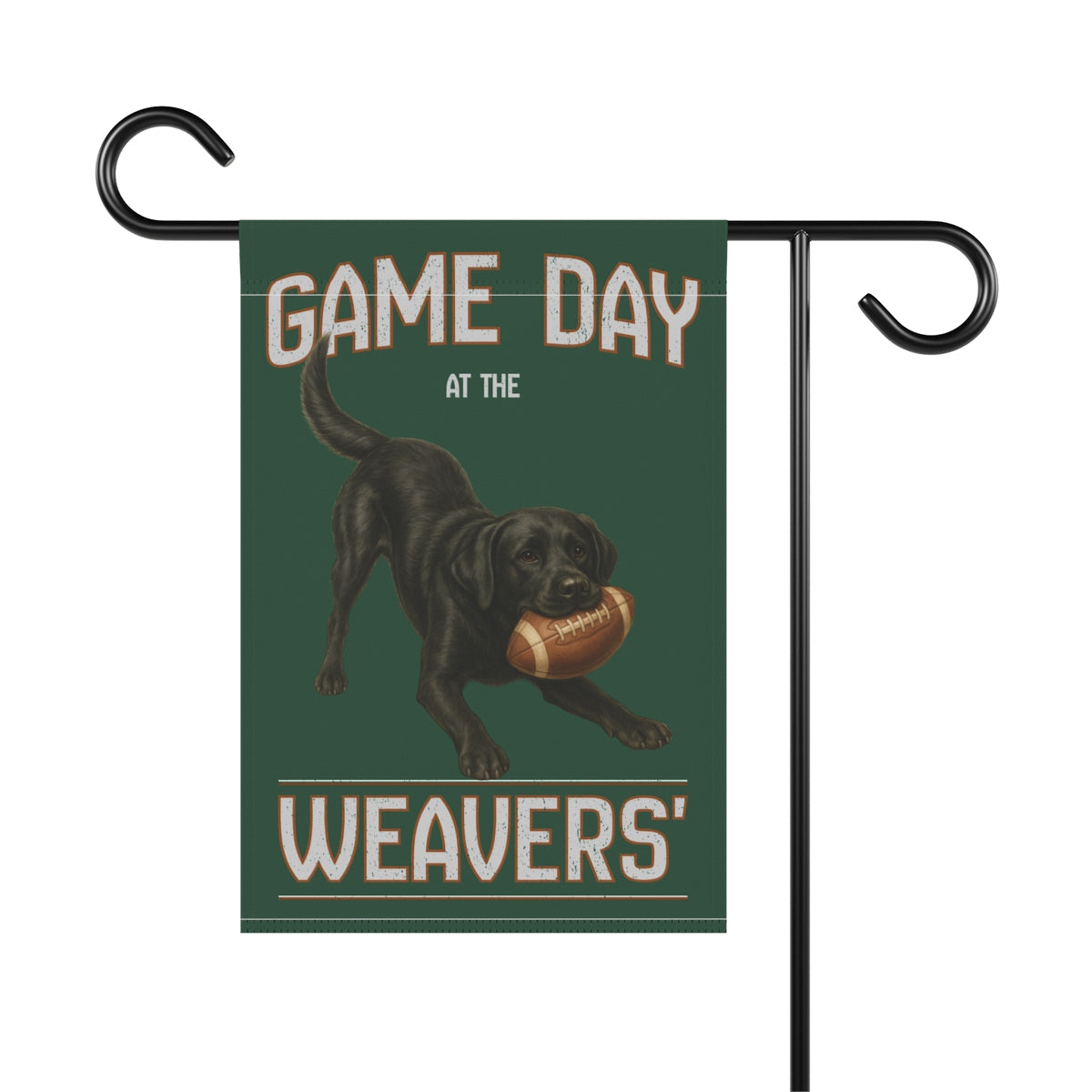 Personalized Black Lab Garden Flag, Game Day Football Yard Decor Gift