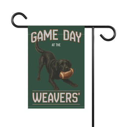 Personalized Black Lab Garden Flag, Game Day Football Yard Decor Gift